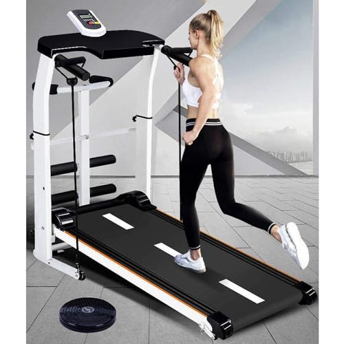 Image of Treadmills, Home Compact Folding Mechanical Treadmill LED Display Bluetooth Audio Multi-Function Shock Absorption Silent Treadmill Walking Machine