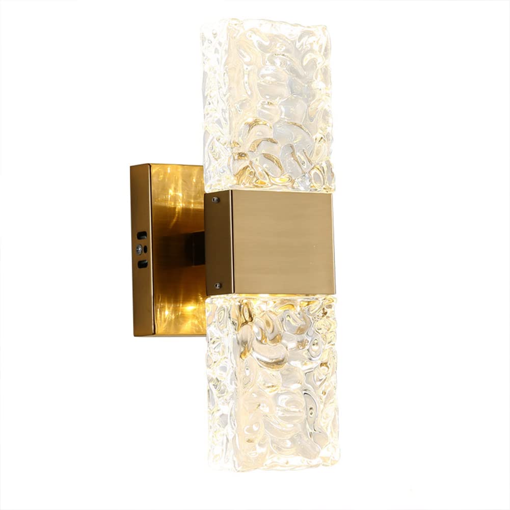 SXECAEPS Wall Lamps Sconces Light Indoor Led 8w 3000k Warm White Modern Crystal Glass Decorative Sconce Lamp for Living Room Bedroom Hallway Corridor