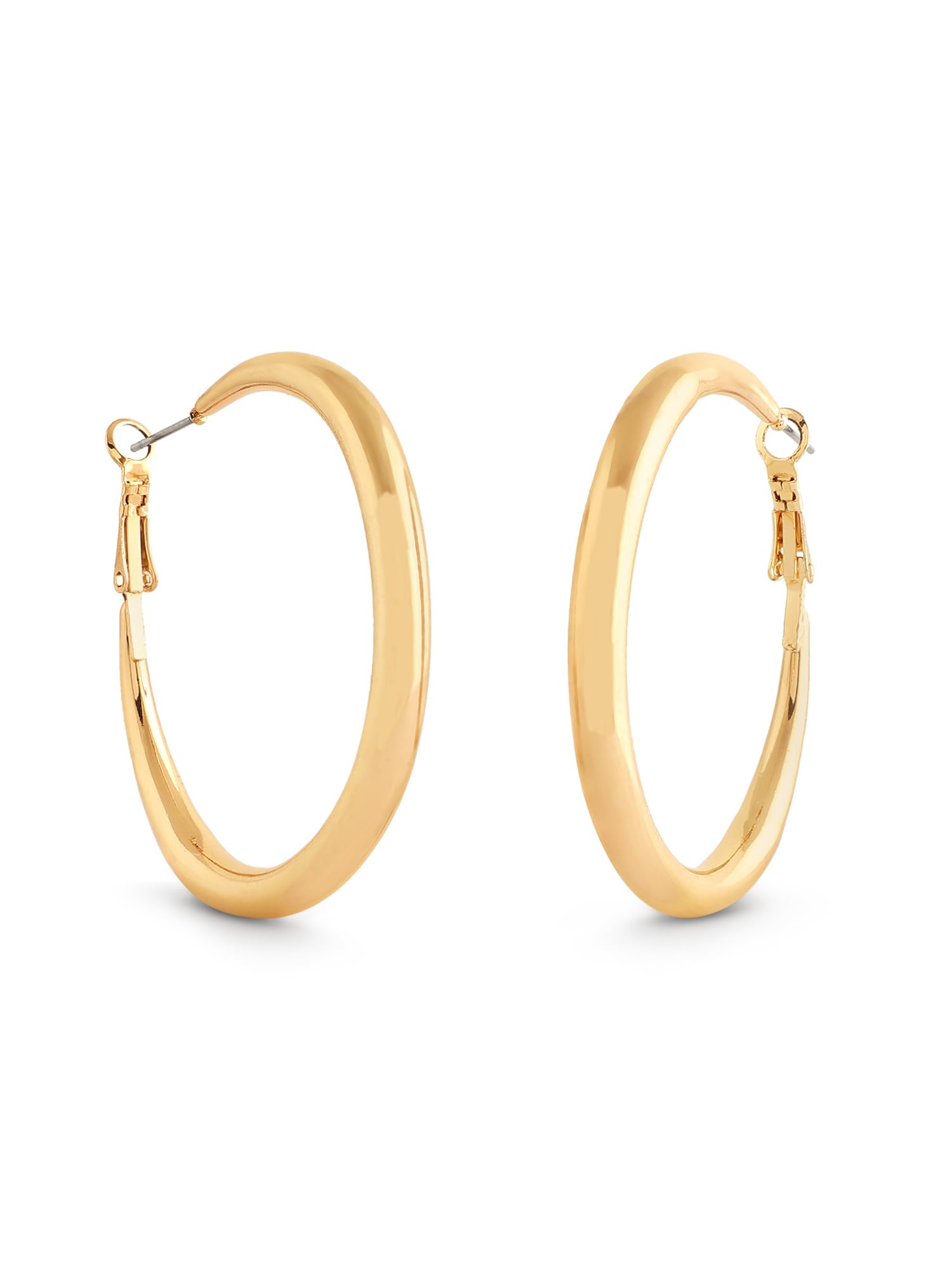 Zaveri Pearls Gold Tone Contemporary Statement Hoop Earrings For Women-ZPFK17210 (B0CRRPTRW9) Amazon Price History, Amazon Price Tracker
