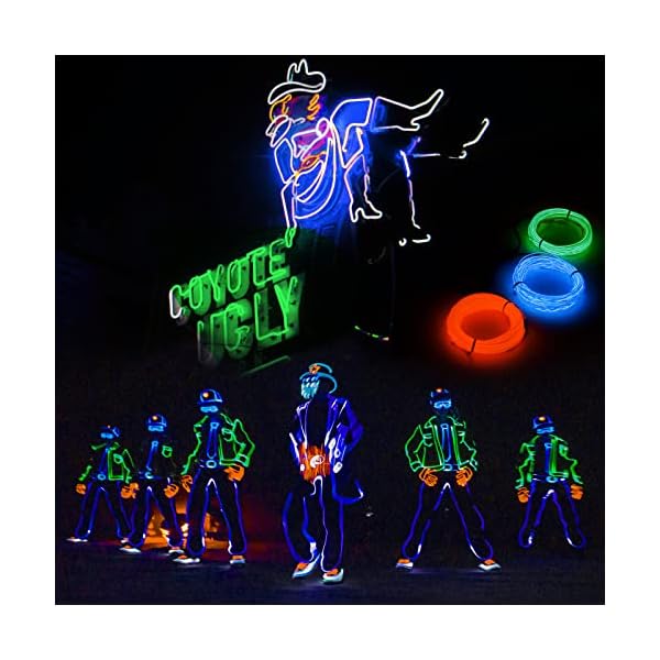 Jiguoor el wire bright neon light strip 360° illumination rope light - image 7