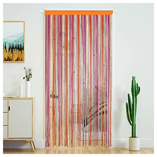 YaoYue Beaded Curtain Door String Curtains for Doorway Tassels Beads Hanging Fringe Hippie Room Divider Window Hallway Entrance Wall Closet Bedroom Privacy Decor (39×79in/100×200cm, Rainbow)