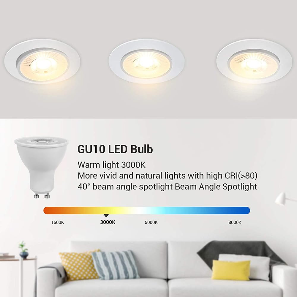 6-częściowa żarówka LED GU10 5W, regulowane oświetlenie wewnętrzne, wymiana lampy halogenowej 50 W, projektor dekoracyjny 220-240V, 500 LM, zimna biel