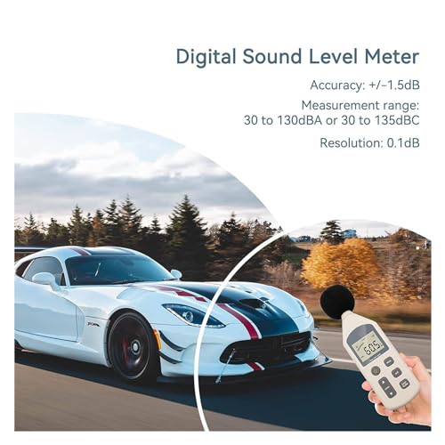 Sonomètre numérique 30-130dB avec écran LCD pour mesure de bruit intérieur et extérieur - 5