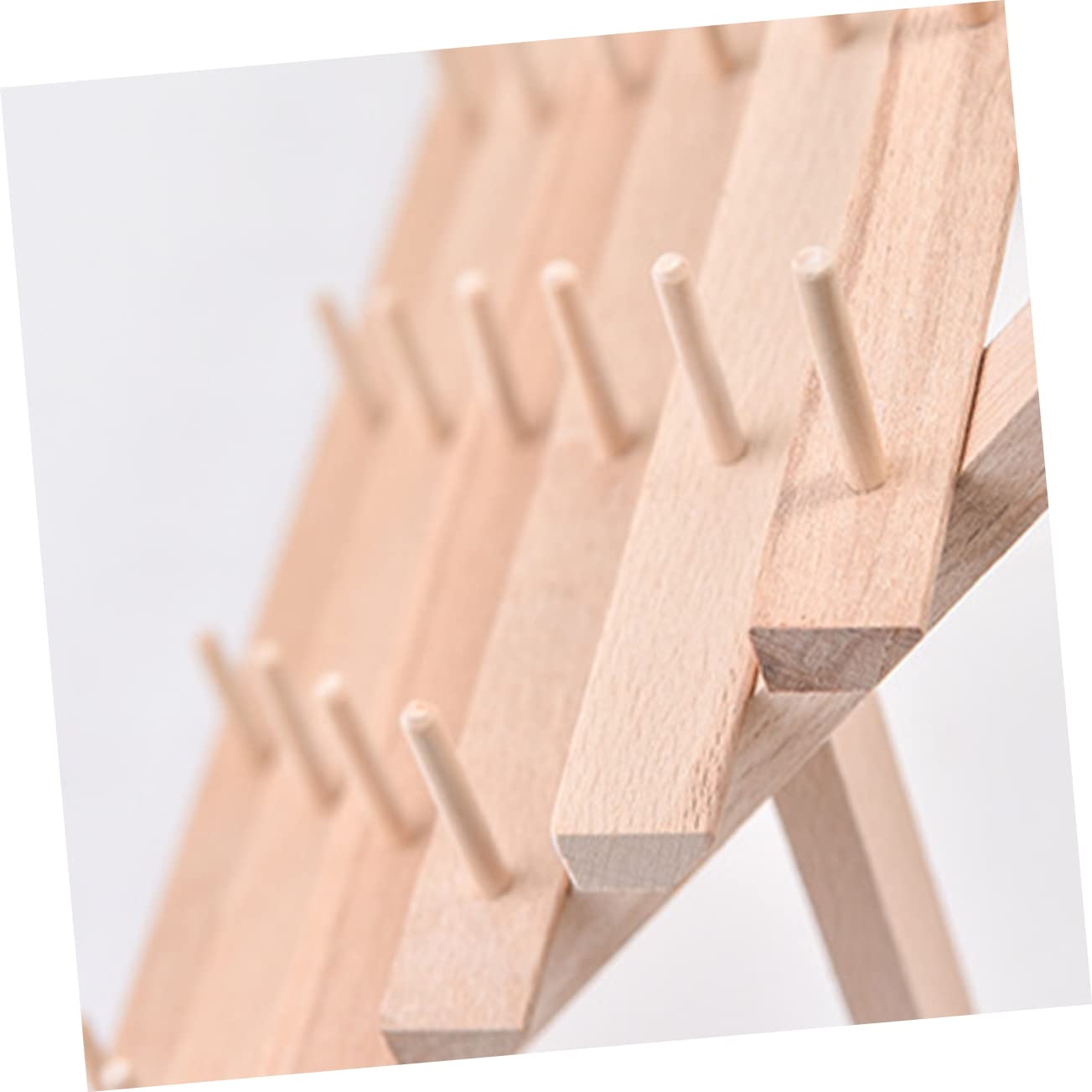 Operitacx Spulenhalter Aus Buchenholz Für Nähgarn Faltbarer Organizer Mit Garnrollenhalterungen Garnregal Für Stickmaschinen Und Quilten Platzsparend Wand Oder Tisch Aufstellbar