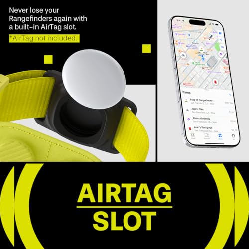 MAG-iT Magnetic Golf Rangefinder/Range Finder Strap Designed for AirTag Tracker and GPS for Golf Cart - Neon Yellow - Thumbnail 3