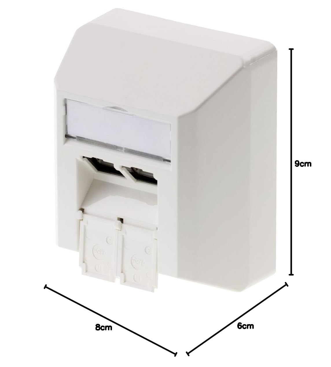 Telegärtner Anschlussdose AMJ45 8/8 K AP Cat.6A, geschirmt RJ45 LAN-Dose alpinweiß, 360° Schirmkontakt, Kabelzuführung aus allen Richtungen 8x45°