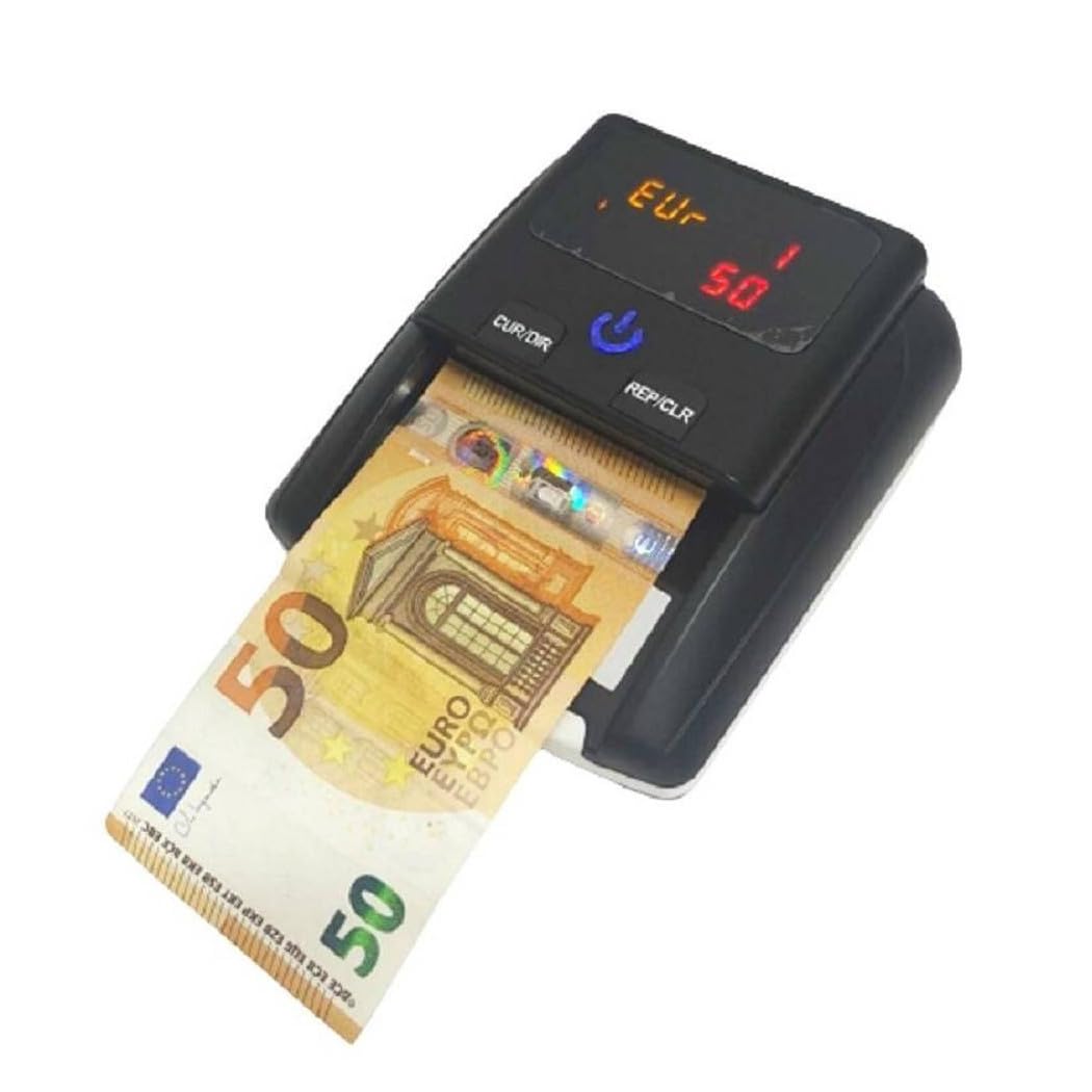 Trade Shop - Rilevatore Conta Banconote False Verifica Soldi Falsi Nero con Batteria al Litio