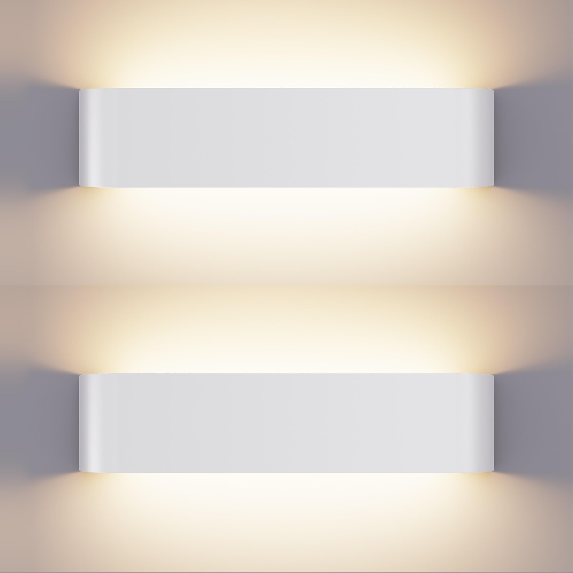 XXINLOOY Indoor LED Wall Light 24W/16.14 inch, Up Down Wall Sconce, 3 CCT Adjustable with Memory Function, Slim Aluminium White Wall Lamp, Key Switch for Living Room Hallway Staircase (White-2) โ image 1
