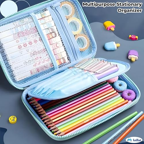 Image of FunBlast Dinosaur Pencil Case for Boys, Pencil Case Organizer, Dinosaur Pouch, Pouch for Kids Stylish, Kids Geometry Boxes for Boy -Green