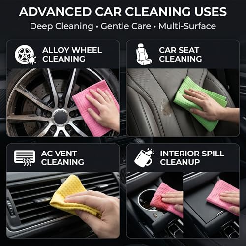 Image of Cutting EDGE Car & Bike Cleaning Sponge Set of 5, Reusable Absorbent Scratch Free Sponge for Car Wash & Detailing (Multicolor)