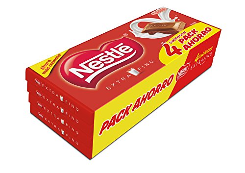 Nestlé Extrafino Chocolate con leche extrafino - Paquete de 4 x 31.25 gr - Total: 125 gr