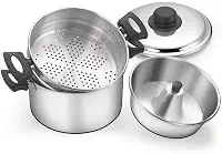 Panela 3 Em 1 Banho Maria Forma Pudim Vapor Polido N20
