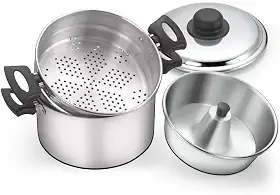 Panela 3 Em 1 Banho Maria Forma Pudim Vapor Polido N20