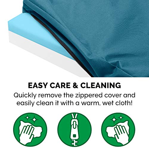 Furhaven Water-Resistant Cooling Gel Dog Bed For Large Dogs W/ Removable Washable Cover, For Dogs Up To 95 Lbs - Indoor/Outdoor Logo Print Oxford Polycanvas Mattress - Deep Lagoon, Jumbo/Xl #TOP7