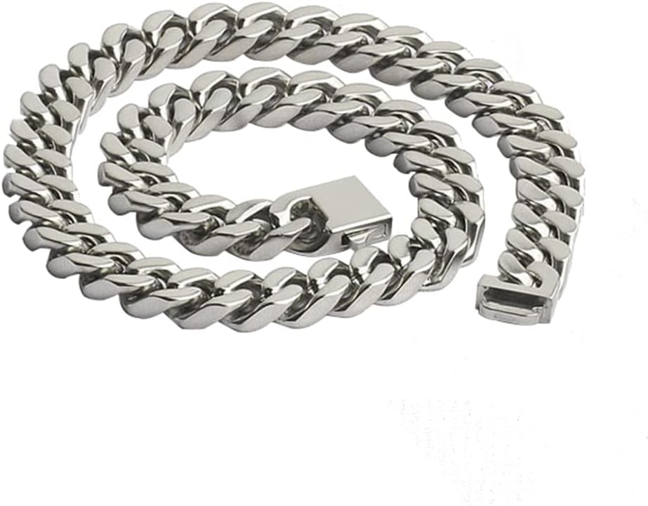 316L Stainless Steel Men Necklace Cuban Chain Links with Gift Box