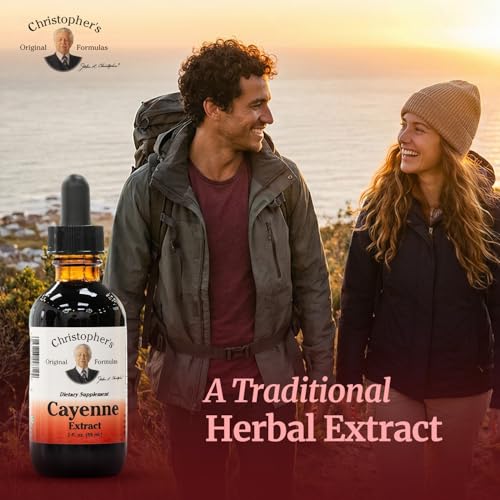 Image of Christopher's Original Formulas Cayenne Extract - 2 fl oz Liquid | Premium Herbal Supplement for Wellness
