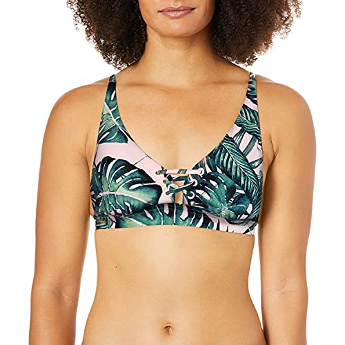 Rip Curl Damen Palm Beach Lace Up Tri Top Bikini, Pink/Pink, Large