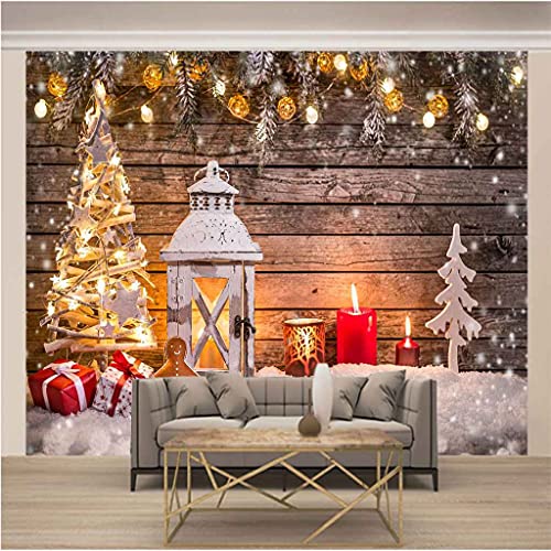 Papier peint panoramique 3D pour transformer un mur blanc en Noël