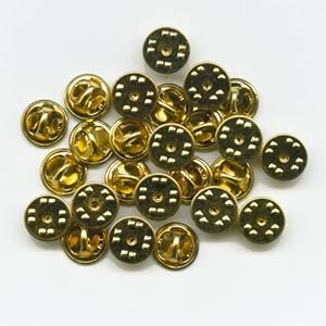 hegibaer 25 nieuwe gouden sluitingen vlinderclips voor badge pin pinnen