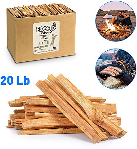 EasyGoProducts Approx. 240 Eco-Stix Fatwood Starter Kindling Firewood Sticks Wood Stoves Camping Firestarter Fire Pit BBQ, 20 Lbs