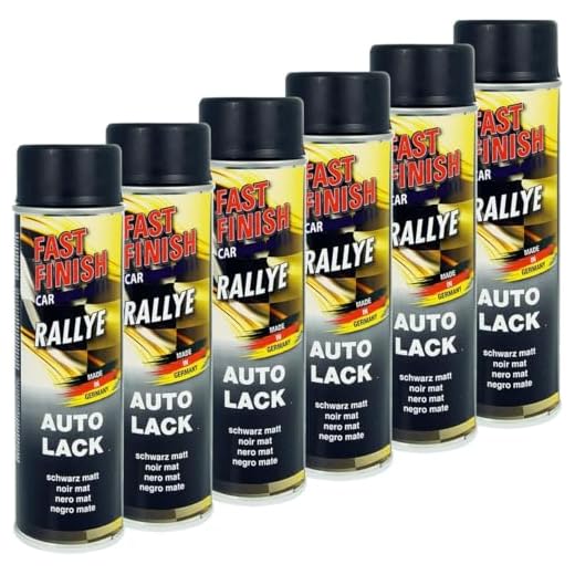 Motip Dupli 430220 Fast Finish Lackspray, Schwarz Matt, 6 x 500 ml