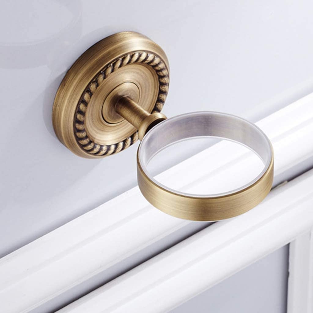 Soporte para cepillo de dientes retro de latón para baño, soporte para cepillo de dientes de pared, cerámica blanca, taza para cepillo de dientes, accesorios de decoración