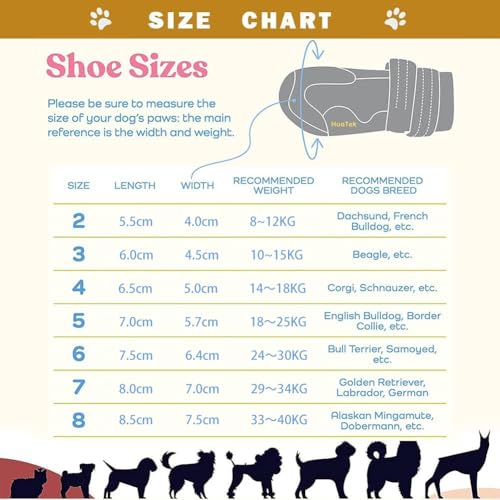HuaTek Hundestiefel, wasserdichte Stiefel für Hunde, Hundeschuhe mit Anti-Rutsch-Sohle Reflektierende Riemen, Outdoor Hundeschuhe für Mittelgroße Hunde (Schwarz 4PCS)