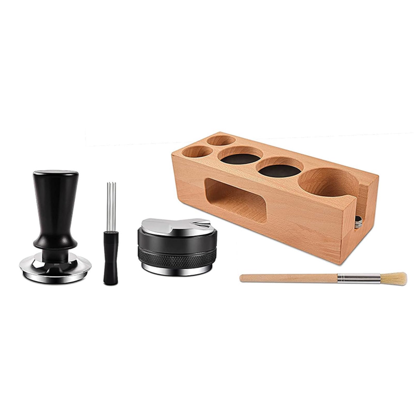 Mekalero Powder Needle Espresso Tamper Coffee Powder Distributor Coffee Tamper Stand Accessories for Lover Distributor