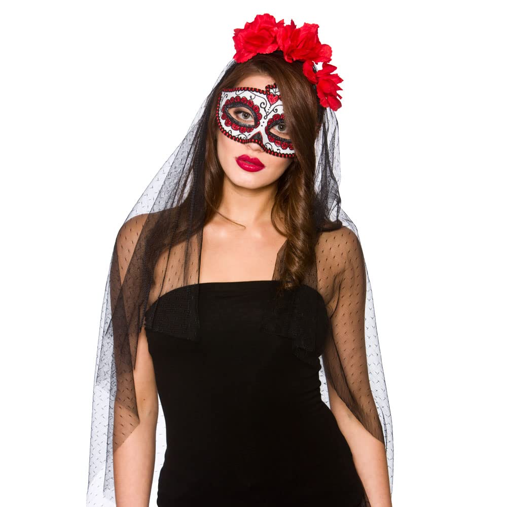 Deluxe Day of the Dead Mask and Veil