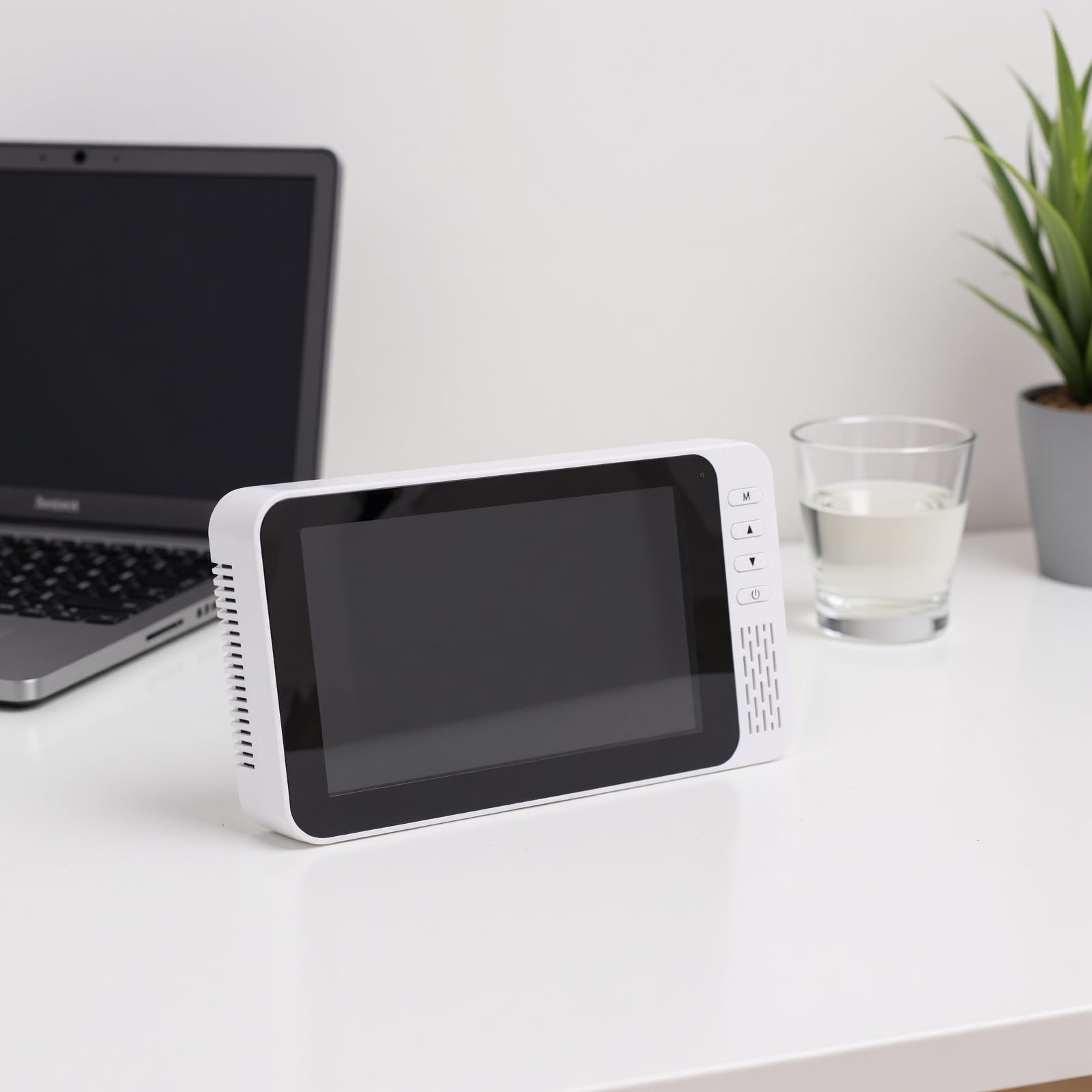 Emoshayoga Misuratore di qualità Dell'aria 6 in 1 Misuratore di umidità della Temperatura CO2 PM2.5 per Portatile Compatto a Casa e in Ufficio