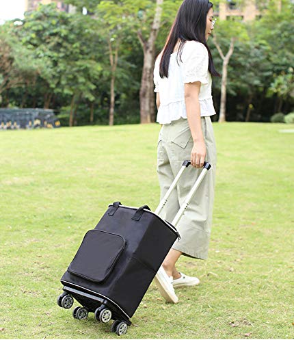 Falytemow Zusammenklappbarer Mehrzweckwagen mit Isoliertasche, faltbarer wiederverwendbarer Einkaufstrolley mit Rollen… – Bild 7