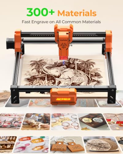 Image of ACMER Laser Engraver Machine for Beginners, S2 4000mW Lazer Engraving Machine with 300x300mm Working Area, Laser Cutter for Wood, Acrylic, Leather, DIY Crafts & Small Business