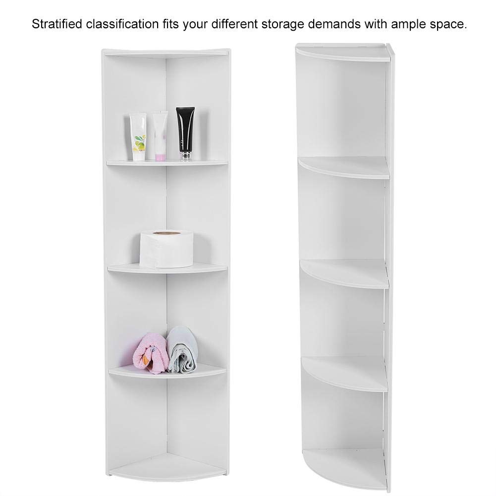 Cocoarm Eckregal Weiß Wohnzimmer 4-stufiges Display Bücherregal Weiß Lagerregal Organizer Einheit Dusche Caddy Eckregal Badezimmerregal Küche Lagereinheit für Zuhause Wohnzimmer Schlafzimmer