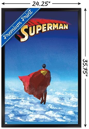 Poster Superman DC Comics grand format avec cadre noir mural - 3
