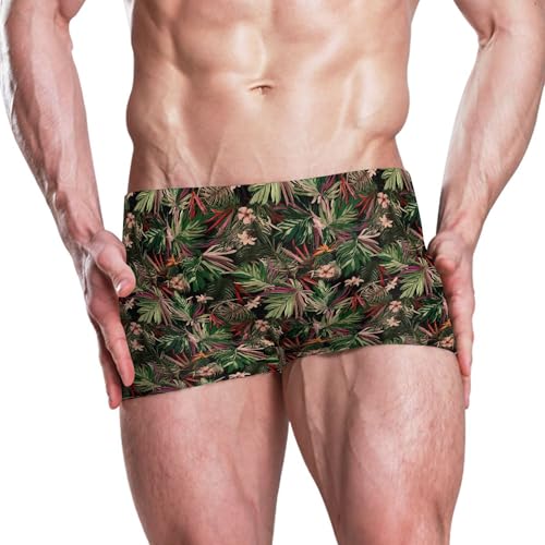 Leaves Mens Swim Trunk Swimwear Bathing Suit Swim Brief Square Leg Board Short S B04047002