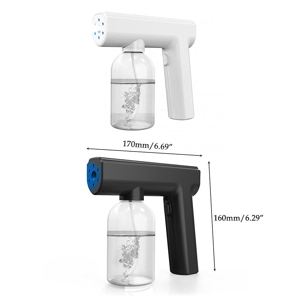 Nano Mist Sprayer, 300ML USB wiederaufladbare Handheld Luftbefeuchter Wireless Wassersprühgerät Tragbare Dampfspritzpistole mit blauem Licht für Home Office