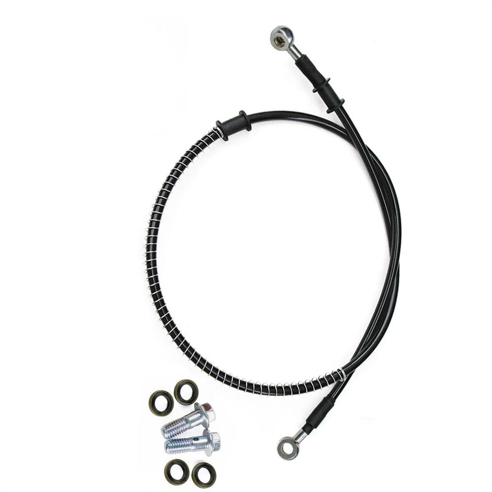 Ksxzw One Color Motorbike Part 400Mm-2300Mm M8 0° Motorcycle Braided Steel Hydraulic Brake Line Clutch Oil Hose Tube Pipe(1800Mm)