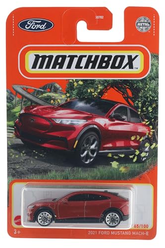 Matchbox 2022 - 2021 Ford Mustang MACH-E rojo escala 1:60 miniatura 1