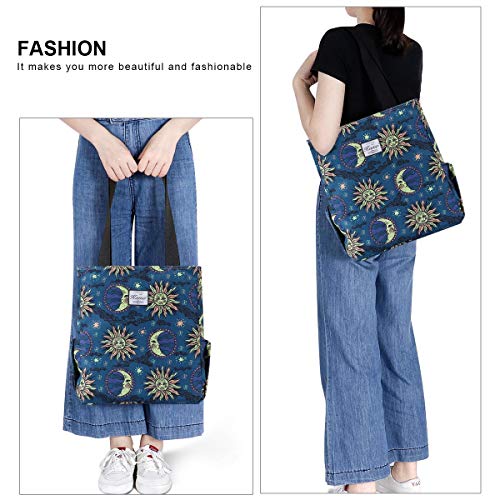 Image of KAMO Floral Tote Bag - Waterproof Lightweight Handbags Travel Shoulder Bag for Hiking Yoga Gym Swimming Travel Beach