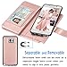Tekcoo Compatible for Galaxy Note 5 Wallet Case/Samsung Galaxy Note 5 PU Leather Case, Luxury Cash Credit Card Slots Holder Carrying Flip Cover [Detachable Magnetic Hard Case] & Kickstand -Rose Gold