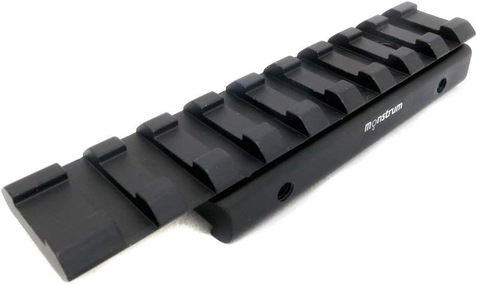 Monstrum Dovetail to Picatinny Rail Mount | 4-12x44 Rifle Scope with Adjustable Objective and Scope Rings | Bundle : Sports & Outdoors