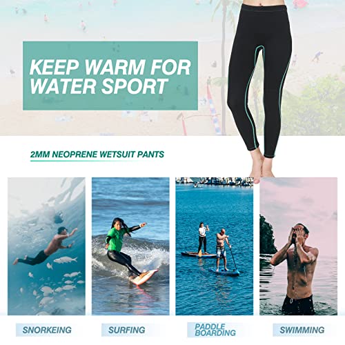 FLEXEL Calça feminina de neoprene de 2 mm, mantém quente para mulheres em água fria, aeróbica, mergu