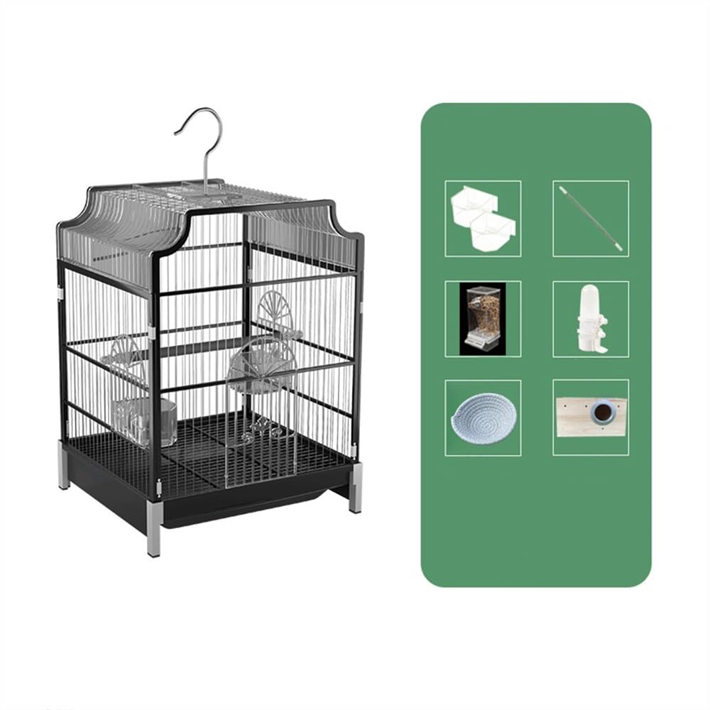 Flugkäfig Vogelkäfig aus Metall, weiß, einstöckiger Präsentationskäfig for Papageien, Kanarienvögel, Sittiche, Turteltauben und Finken