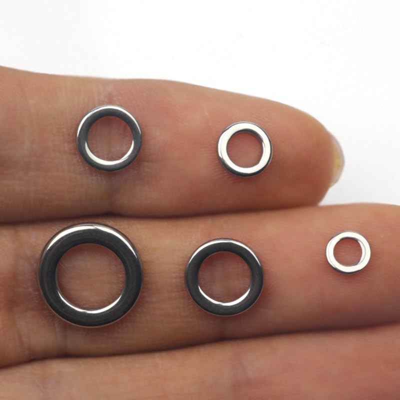 Set 150 piezas anillos conectores acero inoxidable pesca miniatura 4