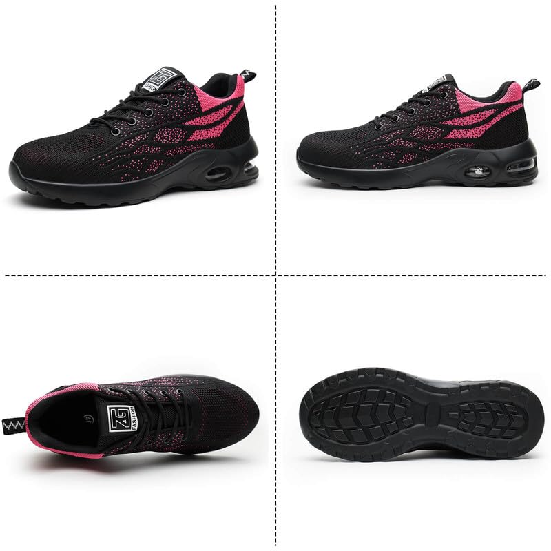 Scarpe Antinfortunistiche Uomo Donna Scarpe da Lavoro con Punta in Acciaio Leggere Air Cusion Scarpe da Lavoro Antinfortunistiche Anti-Smash Anti-Perforazione Traspiranti Antiscivolo Scarpe da Lavoro