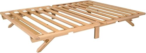 Cama plegable con plataforma, Madera, Álamo natural.