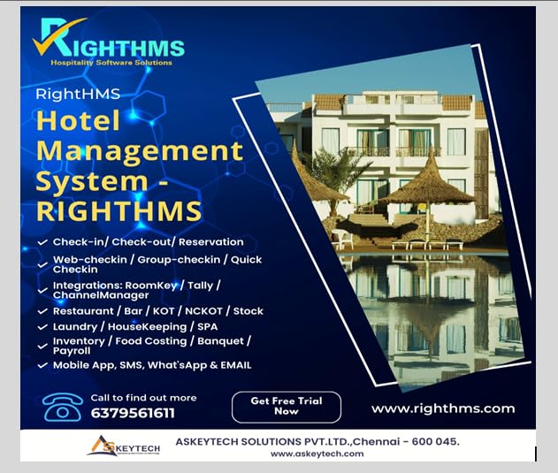 RIGHTHMS - Hotel Management Software(Frontoffice&Housekeeping) Check-In/Check-Out,Reservations,Group Check-In,Room Key Integration,Calendar Status,Channel Manager Integration| Management Software-image-1