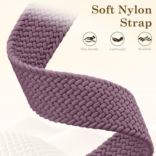 Magnetic Braided Infinity Loops Band Compatible with Apple Watch Series 11 10 9 8 7 6 5 4 3 2 1 SE Ultra, Soft Breathable Stretchy Nylon Elastic Replacement Strap for iWatch Bands 44mm 45mm 46mm 49mm — view 3