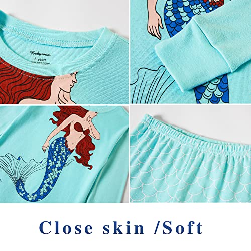 Image of Babyroom Girls Matching Doll&Toddler 4 Piece Cotton Pajamas Toddler Christmas Sleepwear