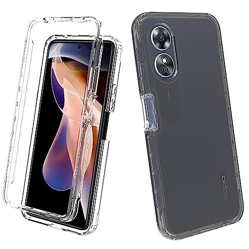 Funda para OPPO A17, Delgada Fundas Anti-Choque 360 Grado con Protectora Anti-arañazos de Pantalla Integrado, Carcasa HD Transparente Antigolpes Protección